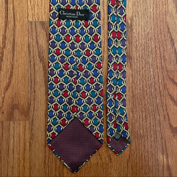 Christian Dior Monsieur silk tie made in USA - Picture 5 of 11
